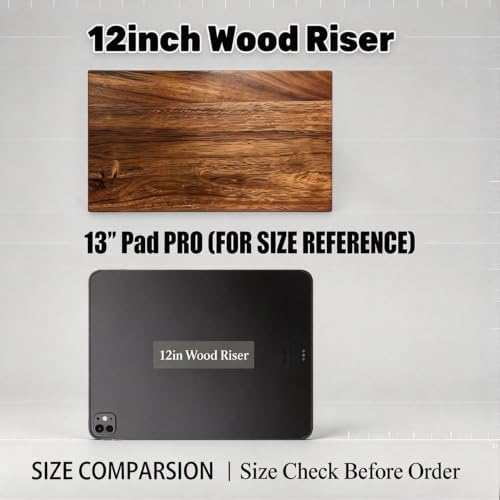 12"x 7" Solid Acacia Wood Riser for Kitchen Counter Pedestal Stand in Acacia02, alternate view 3