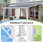 12’x10’ Gazebo with Aluminum Frame & Polycarbonate Panel, White in White, alternate view 3