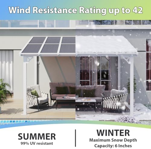 12’x10’ Gazebo with Aluminum Frame & Polycarbonate Panel, White in White, alternate view 4