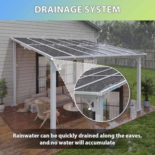12’x10’ Gazebo with Aluminum Frame & Polycarbonate Panel, White in White, alternate view 6