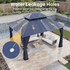 12'x10' Gazebo with Double Roof & Mosquito Netting, Blue in Blue, alternate view 4