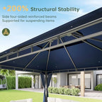 12'x10' Gazebo with Double Roof & Mosquito Netting, Blue in Blue, alternate view 6