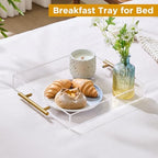 12"x12" Clear Acrylic Serving Tray with Golden Handles, Sturdy Huge Capacity Acrylic Trays for Coffee, Juice, alternate view