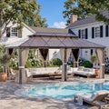 12'x20' Hardtop Polycarbonate Gazebo Brown