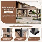 12'x20' Hardtop Polycarbonate Gazebo Brown, alternate view 4