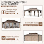 12'x20' Hardtop Polycarbonate Gazebo Brown, alternate view 6