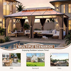 12'x20' Hardtop Polycarbonate Gazebo Brown, alternate view 7