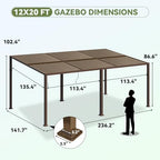 12’x20‘ Outdoor Pergola, alternate view 2
