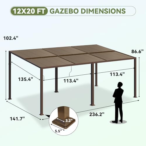 12’x20‘ Outdoor Pergola, alternate view 2