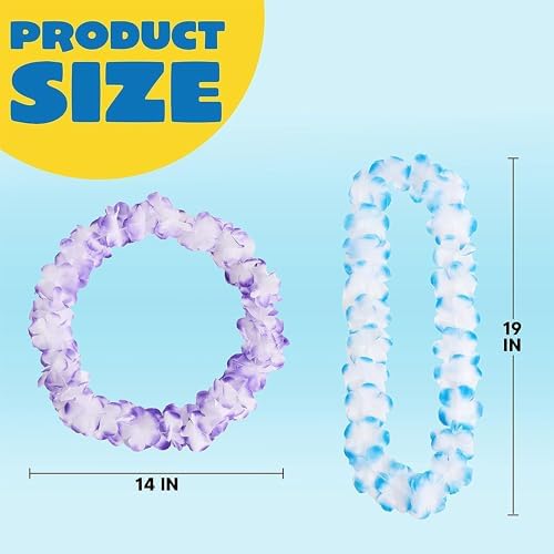 120 Counts Hawaiian Leis Bulk, Colorful Tropical Flower Leis for Kids Adults Hawaiian Beach Luau Party Favor, alternate view