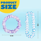 120 Counts Hawaiian Leis Bulk, Colorful Tropical Flower Leis for Kids Adults Hawaiian Beach Luau Party Favor, alternate view