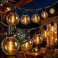 120 FT Outdoor String Lights Waterproof, Patio Light 62 LED Bulbs