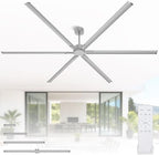 120 Inch HVLS Industrial Ceiling Fan, Extra Large Commercial Ceiling Fan with Aluminum Blades, Reversible DC