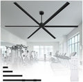 120 Inch HVLS Industrial Ceiling Fan with Control, Big Assed Fan in Black