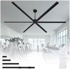 120 Inch HVLS Industrial Ceiling Fan with Control, Big Assed Fan in Black