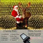 120 LED Christmas Net Lights, 5ft x 5ft Mesh Lights Outdoor 8 Modes Timer, Waterproof Connectable String Lights, alternate