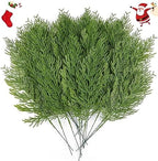120 Pcs Artificial Cedar Picks, Christmas Greenery Pine Stems