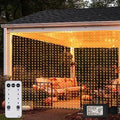 1200 LED Curtain Fairy Lights 10Ftx10Ft with Timer Remote Control Plug in in Warm White