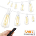 120FT LED Outdoor String Lights with Remote, Patio Lights Outdoor Waterproof with 38 Shatterproof Edison Bulbs