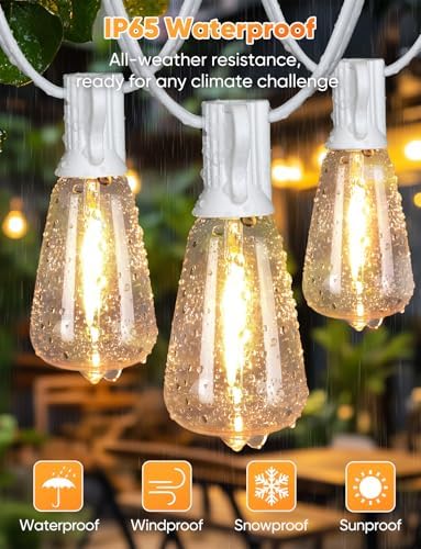 120FT LED Outdoor String Lights with Remote, Patio Lights Outdoor Waterproof with 38 Shatterproof Edison Bulbs, alternate