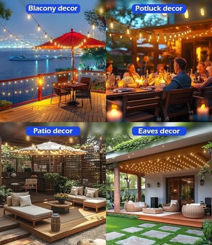 120FT Outdoor String Lights,35 Waterproof Shatterproof Edison Bulbs, alternate view 6