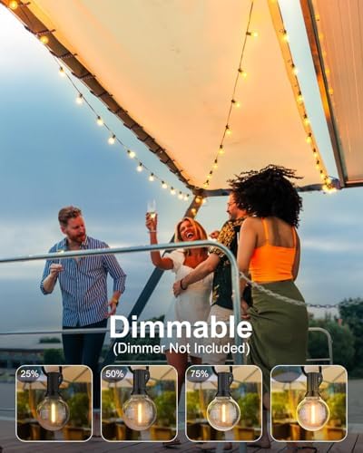 120FT Outdoor String Lights, G40 LED Patio Lights with 64pcs Bulbs, Waterproof Shatterproof Dimmable Globe, alternate view 3