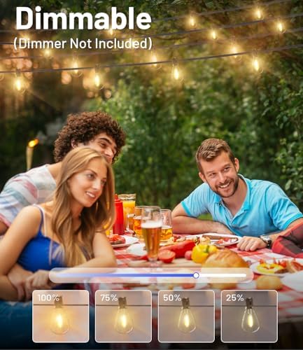 120FT Outdoor String Lights, Ultra Long Waterproof 30+2 Edison Shatterproof Bulbs Led Outside Patio Lights for, alternate