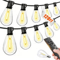 120FT Outdoor String Lights with Remote, LED Patio Lights with 45+2 Waterproof S11 Bulbs, Outside Dimmable 2700K