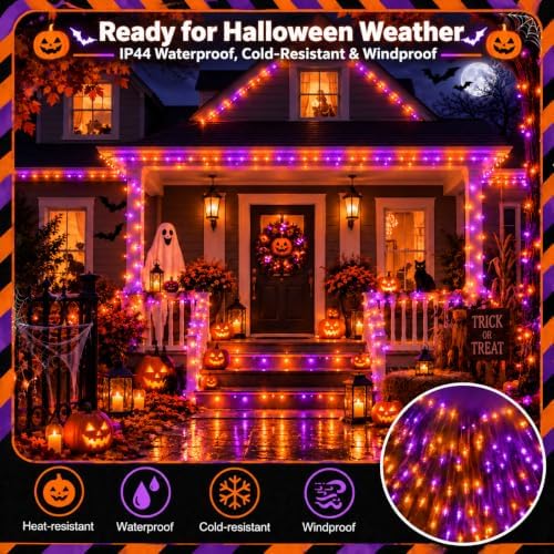 120LED 53FT Smart Color Changing Halloween String Lights RGB App & Remote, alternate view 4