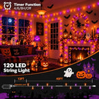 120LED 53FT Smart Color Changing Halloween String Lights RGB App & Remote, alternate view 5