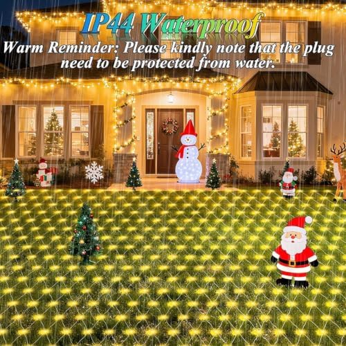 120LED Net Lights, 5ft x 5ft Christmas Net Lights Outdoor 8 Modes Timer, alternate view 6