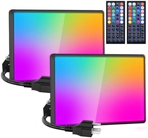 120W RGB Flood Lights with Remote, 2700k Warm White LED Flood Light