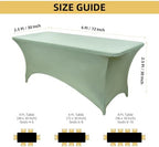 122 6-Pack 6ft Spandex Table Covers for Rectangle Standard Folding Tables - Wrinkle Resistant Stretch, alternate view 2