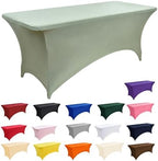 122 6-Pack 6ft Spandex Table Covers for Rectangle Standard Folding Tables - Wrinkle Resistant Stretch, alternate view 4