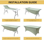 122 6-Pack 6ft Spandex Table Covers for Rectangle Standard Folding Tables - Wrinkle Resistant Stretch, alternate view 5