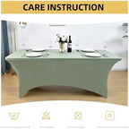 122 6-Pack 6ft Spandex Table Covers for Rectangle Standard Folding Tables - Wrinkle Resistant Stretch, alternate view 6