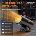 125,000BTU Forced Air Propane Heater with 10ft Hose and Regulator in Black, alternate view 3