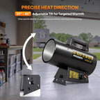 125,000BTU Forced Air Propane Heater with 10ft Hose and Regulator in Black, alternate view 6