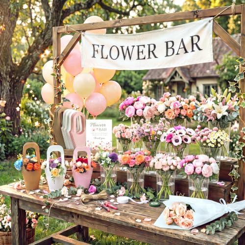 128 Pcs DIY Bloom Bar Flower Supplies Kit Wedding, Clear Bucket