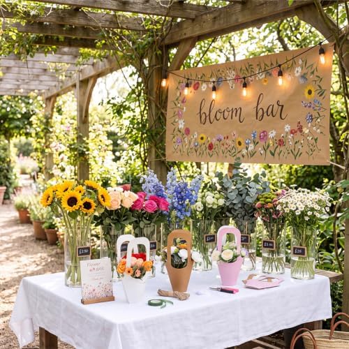 128 Pcs DIY Bloom Bar Flower Supplies Kit Wedding, Clear Bucket, alternate view 5