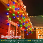 1280 LED 132ft Christmas Lights Outdoor with 240 Drops 8 Modes Curtain Fairy Lights Plug in Waterproof Timer, alternate view