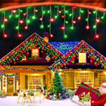 1280 LED 132ft Christmas Lights Outdoor with 240 Drops 8 Modes Curtain Fairy Lights Plug in Waterproof Timer