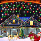 1280 LED 132ft Christmas Lights Outdoor with 240 Drops 8 Modes Curtain Fairy Lights Plug in Waterproof Timer