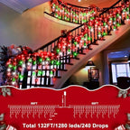 1280 LED 132ft Christmas Lights Outdoor with 240 Drops 8 Modes Curtain Fairy Lights Plug in Waterproof Timer, alternate view