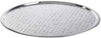 12848 Hive Collection Round Serving Tray, Stainless Steel with Mirror Honeycomb Pattern, Flat Display Tray for