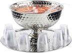 12848 Hive Collection Round Serving Tray, Stainless Steel with Mirror Honeycomb Pattern, Flat Display Tray for, alternate