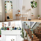 12FT Artificial Eucalyptus Flower Garland with Butterflies - Pack of 2 Fake Rose Faux Greenery Eucalyptus, alternate view 4