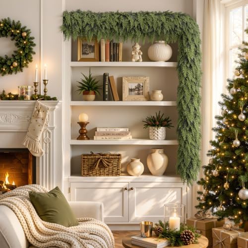 12FT Christmas Garland, Encrypting Real Touch Cedar Garland, alternate view 2