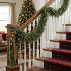 12Ft Christmas Garland, Real Touch Cedar Garland, Realistic Faux Pine Garland