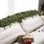 12Ft Christmas Garland, Real Touch Cedar Garland, Realistic Faux Pine Garland, alternate view 6
